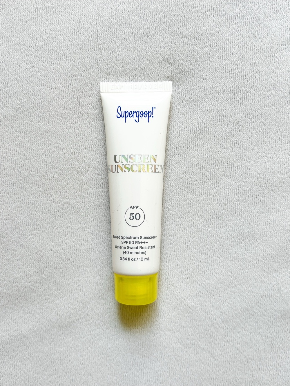 Supergoop! White Tube Sunscreen with Yellow Cap - SPF 50 Unseen